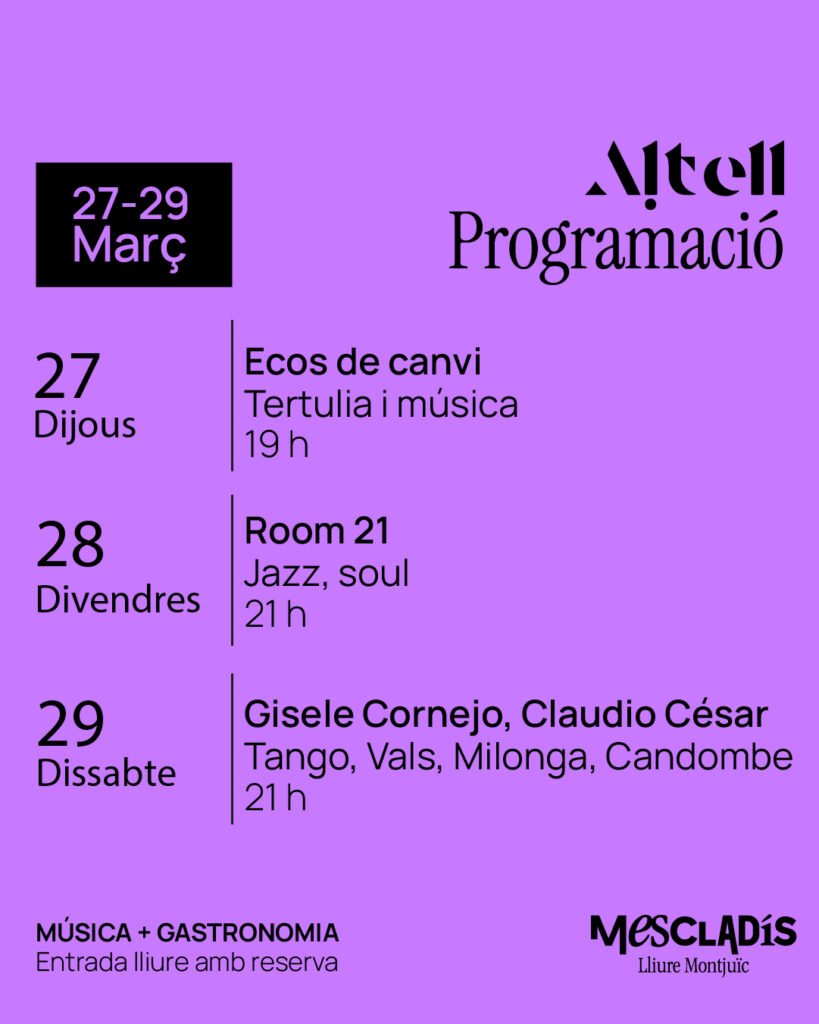 Agenda Altell: Setmana del 27 al 29 de març 2025