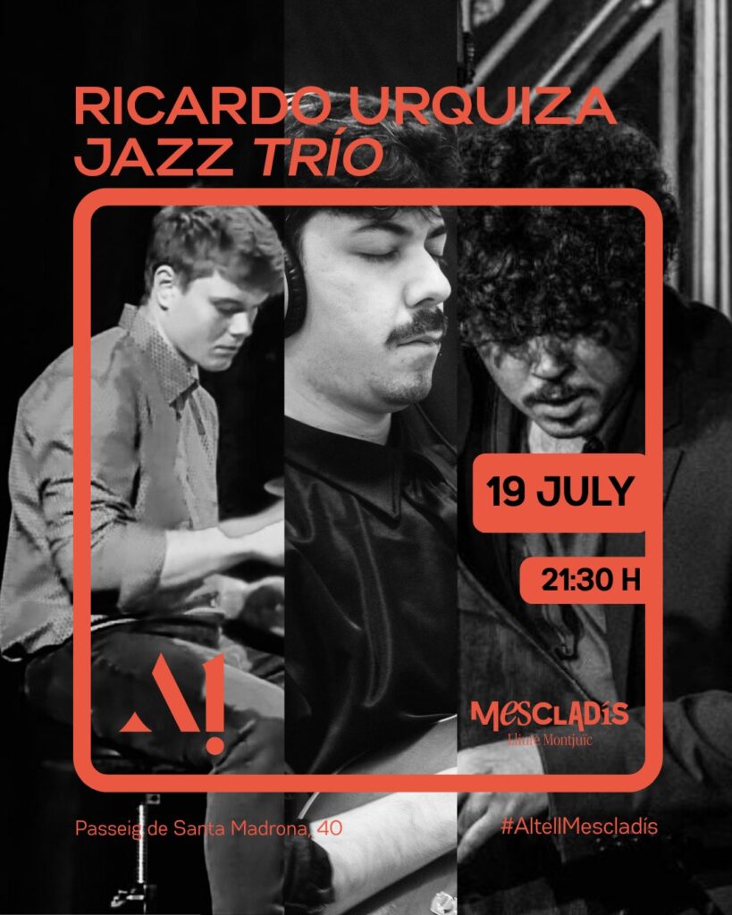 Ricardo Urquiza trío: Jazz + Jam Session – Sábado 19 de julio – 21:30 – Altell