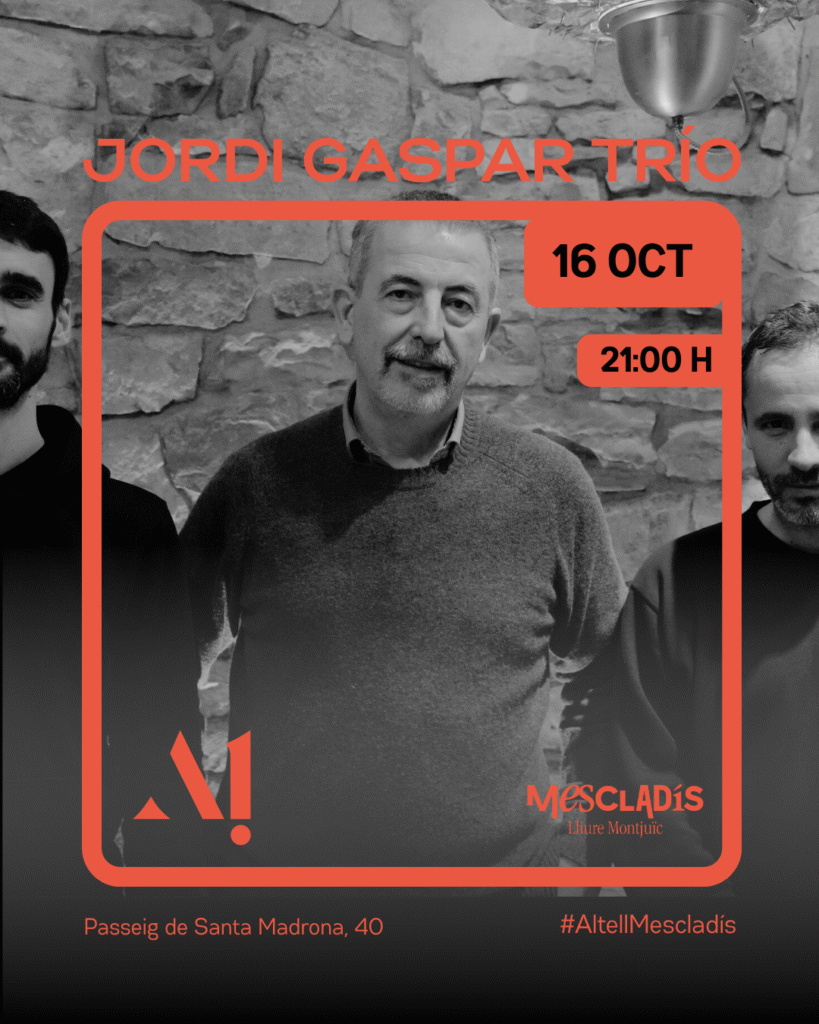 Jordi Gaspar Trío “Reinici”: Concierto de Guitarra acústica – Jueves 16 de octubre  – 21:00 – Altell