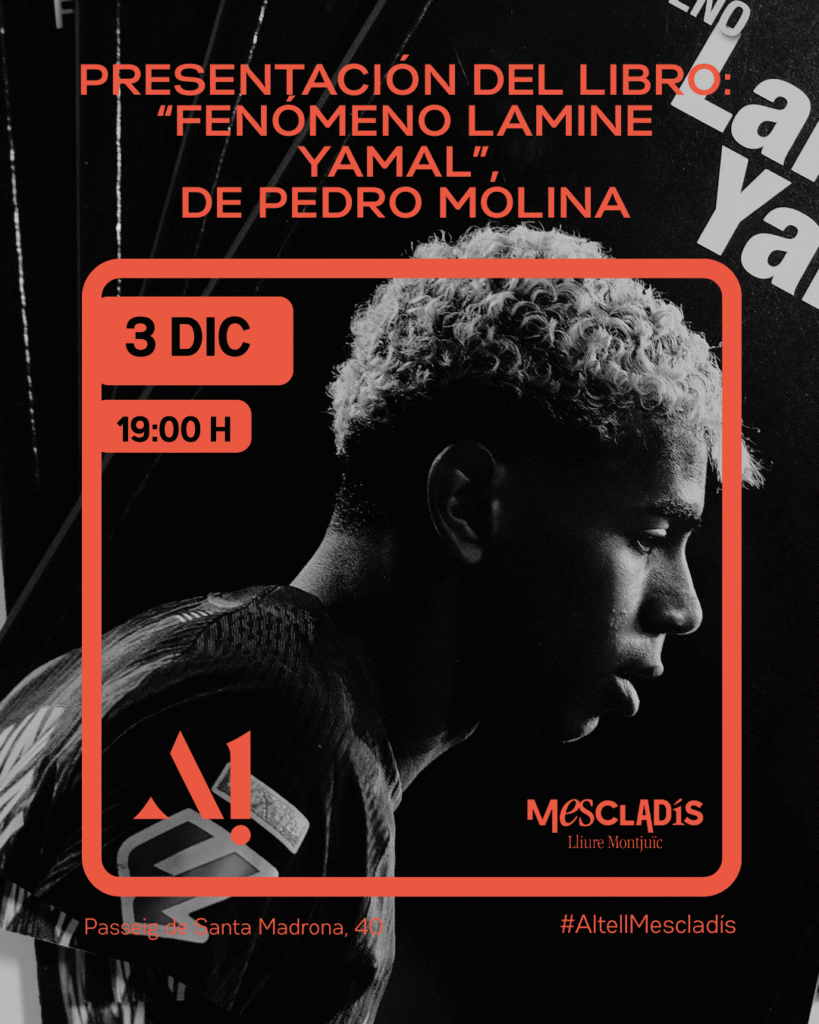 Presentación del libro: Fenómeno Lamine Yamal, por Pedro Molina- Miércoles 03 de diciembre  – 19:00 – Altell