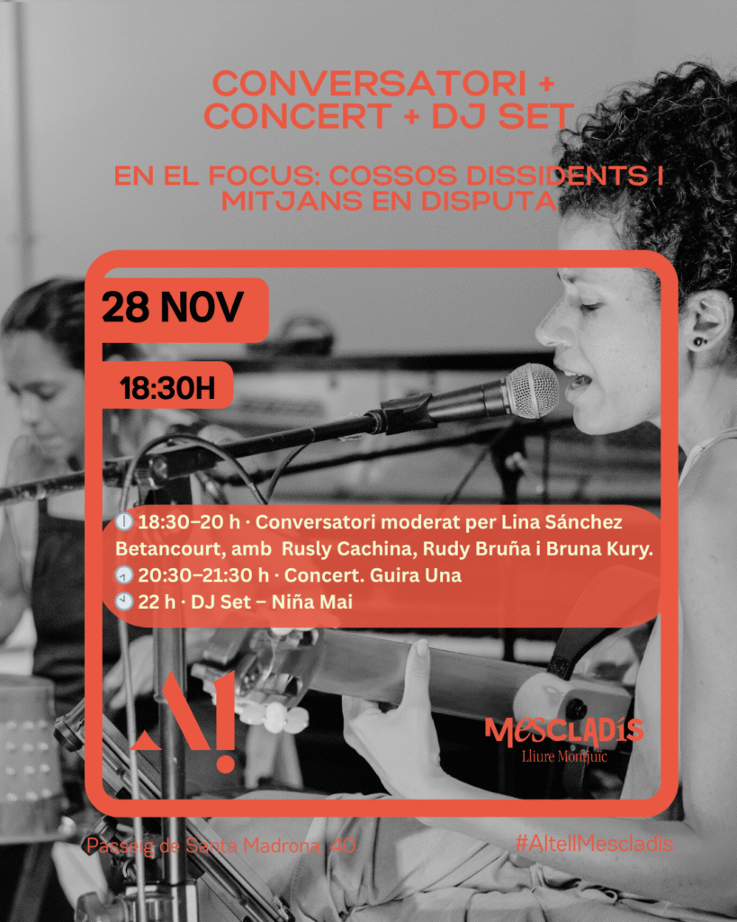 En el foco: cuerpos disidentes y medios en disputa- Conversatorio + Concierto + DJ set- Viernes 28 de noviembre  – 18:30 – Altell