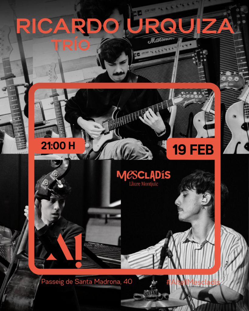 RICARDO URQUIZA TRÍO- Jazz Moderno. Jueves 19 de Febrero  – 21:00 – Altell