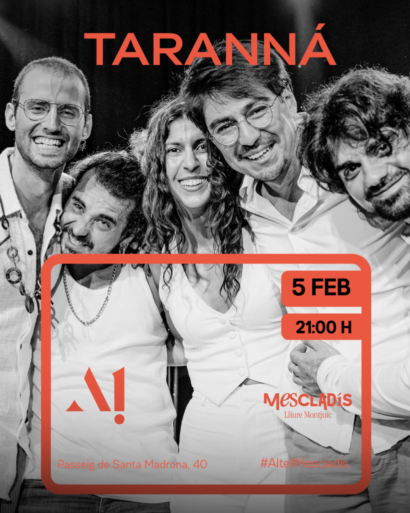 TARANNÁ- Soul, funk, groove enérgico -Jueves 05 de Febrero  – 21:00 – Altell