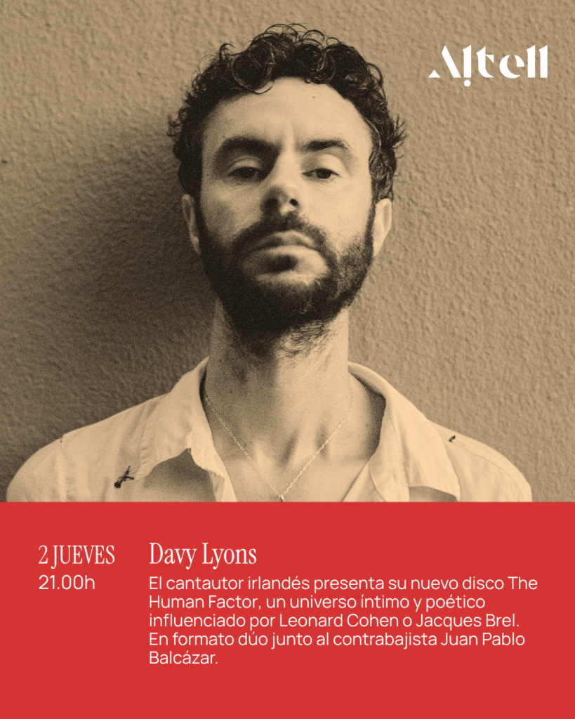 Davy Lyons. Jueves 2 de abril · – 21:00 – Altell