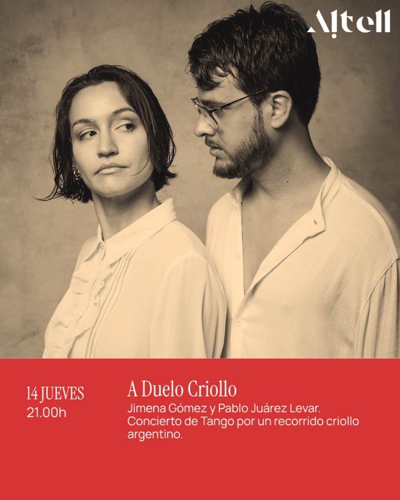 A DUELO CRIOLLO· Jimena Gómez & Pablo Juárez Levar. Jueves 14 de Mayo ·   21:00 – Altell