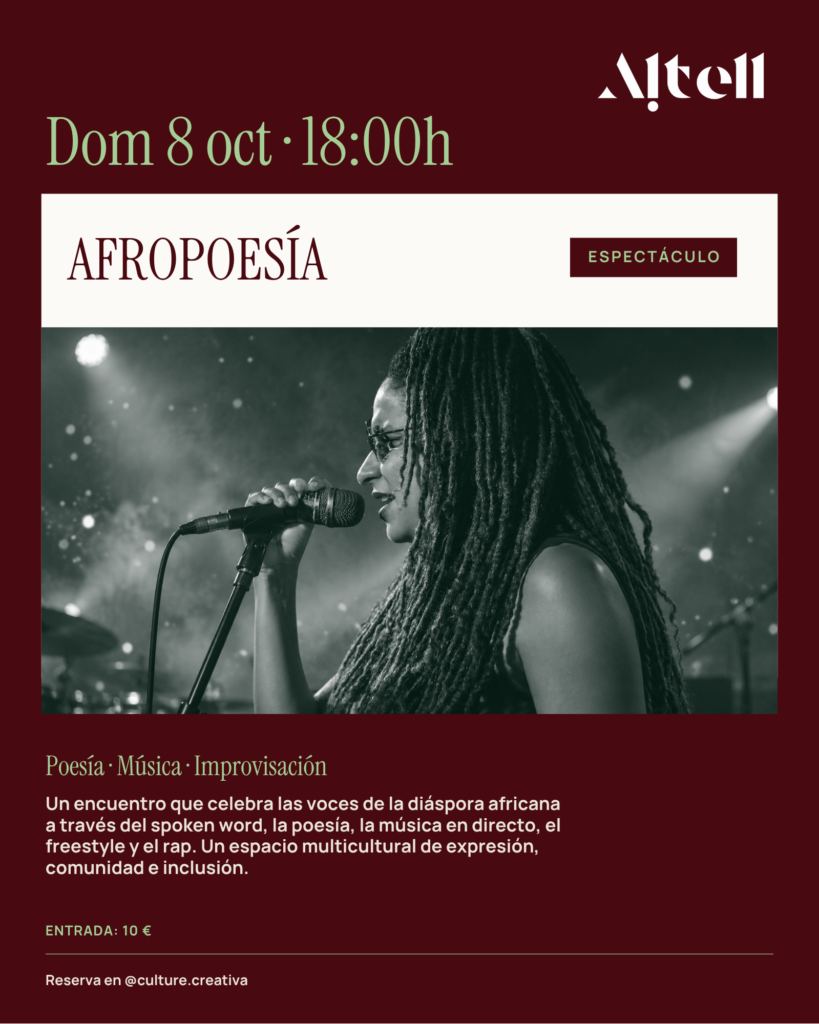 AFROPOESÍA* Domingo 8  de noviembre – 18h