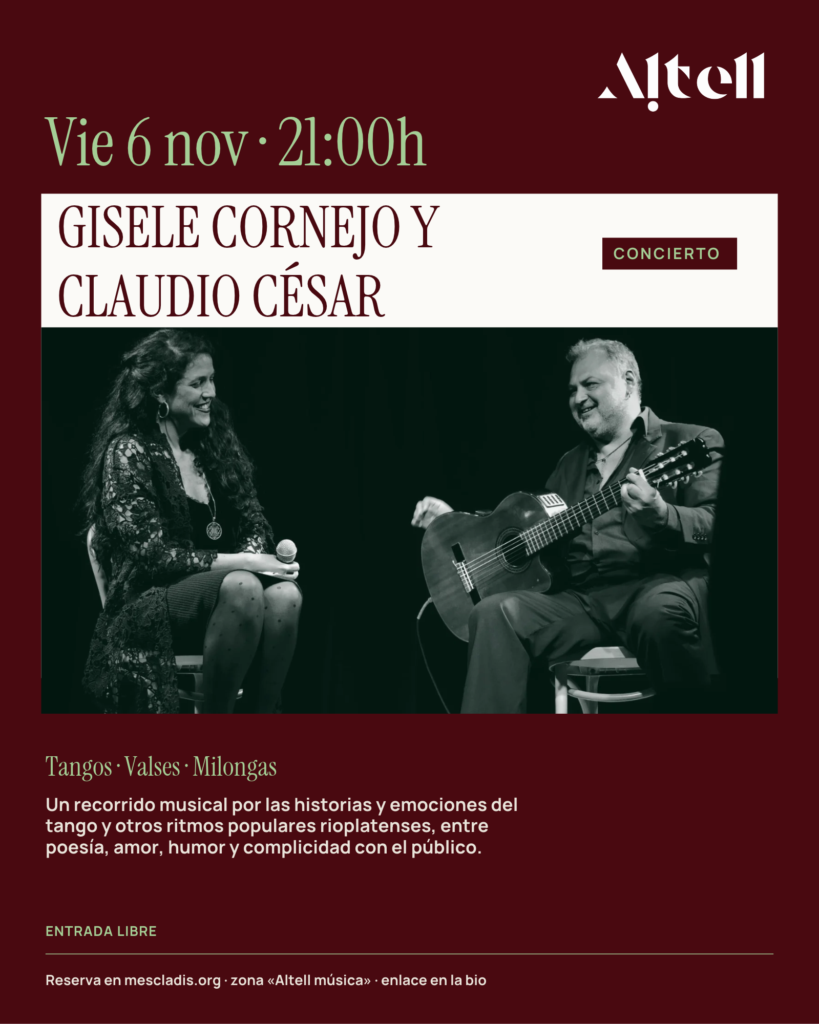 GISELE CORNEJO Y CLAUDIO CÉSAR. Tangos · Valses · Milongas. Viernes 6 de noviembre – 21h
